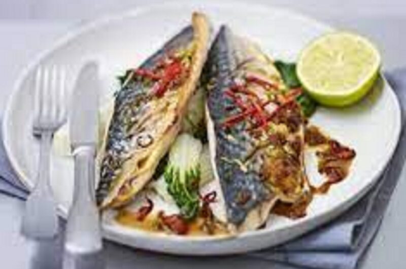 Grilled mackerel with sweet soy glaze