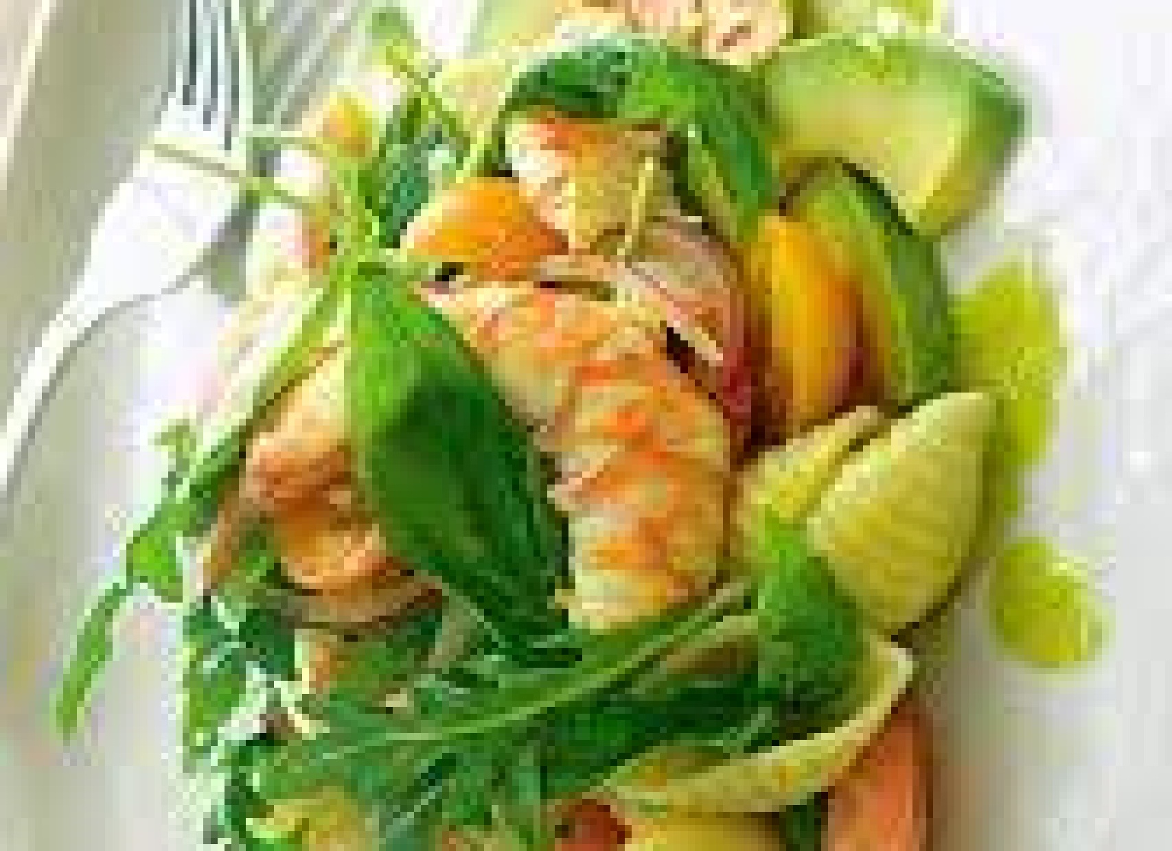 Prawn & avocado pasta salad