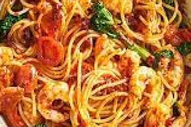 Prawn & harissa spaghetti