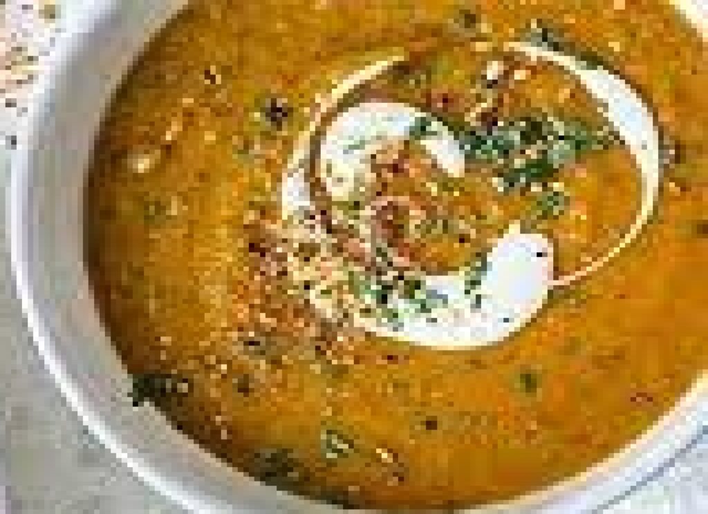 Spiced lentil & butternut squash soup