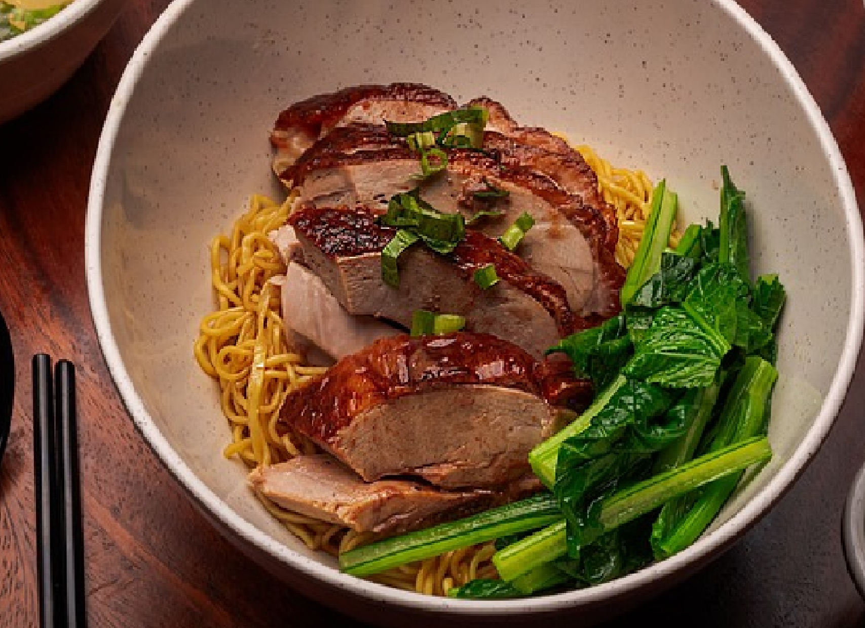 picture of a bowl of duck soup noodles